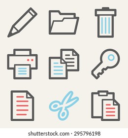 Document web icons, square buttons