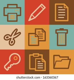 Document web icons, vintage series
