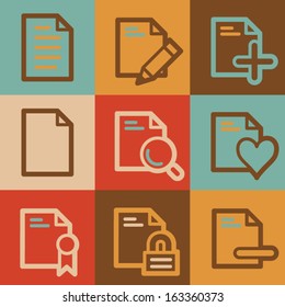 Iconos web de documentos, series antiguas