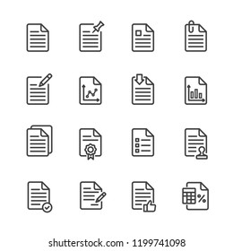 Document web line icon set