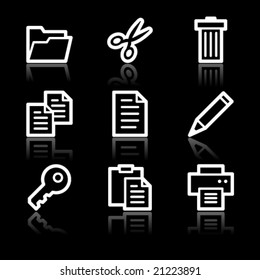 Document white contour web icons