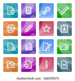 Document white icons on color buttons.