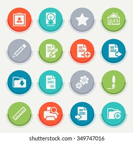 Document white icons on the stickers.