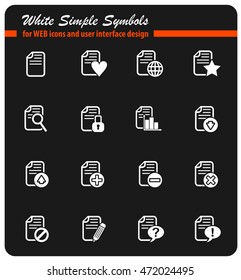 document white simply symbols for web icons and user interface design