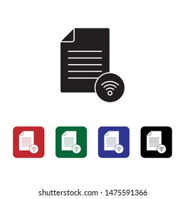 Document Wi-Fi, file vector icon. Premium quality graphic design icon. One of the collection icons for websites, web design, mobile app