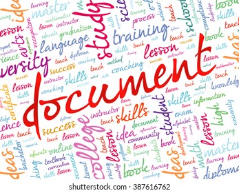 DOCUMENT word cloud, business concept background