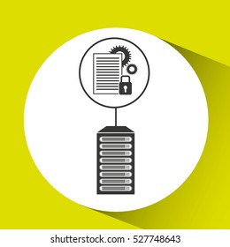 document work secure data center connection vector illustration eps 10
