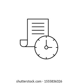 Document, work, time icon. Simple line, outline vector of icons for ui and ux, website or mobile application