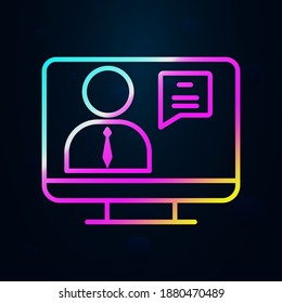 Document, worker, laptop nolan icon. Simple thin line, outline vector of team work icons for ui and ux, website or mobile application