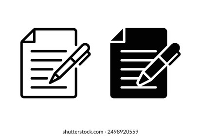 document Write icon, document Write sign vector 