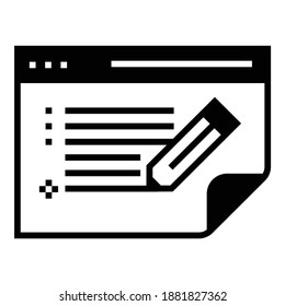 Document Write Social Message Flat Icon Isolated On White Background