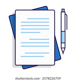 Document Writing Icon Representing Content Creation, Business Reports, and Professional Documentation