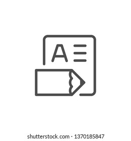 Document writing line icon