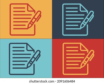Document Writing Logo Template, Simple Flat Icon of business,document,paper