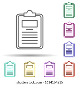 Document, writing multi color style icon. Simple thin line, outline vector of editorial design icons for ui and ux, website or mobile application