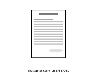Documento escrito sobre un fondo blanco