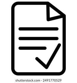 Document with written text and confirmation icon symbol - Document with approval