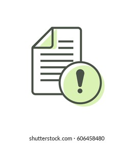 Document was wrong with warning sign