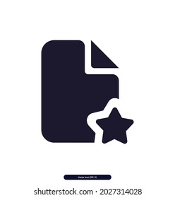 document_favorite icon. Document, work vector icon. Illustration isolated for graphic and web design.