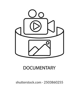 documentary concept line icon. Simple element illustration.documentary concept outline symbol design.