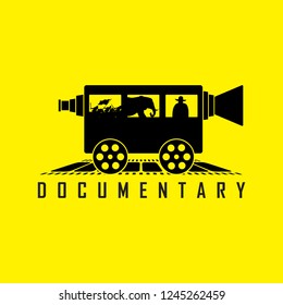 Documentary train vector design