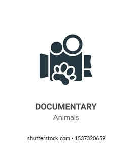 Documentary vector icon on white background. Flat vector documentary icon symbol sign from modern animals collection for mobile concept and web apps design.