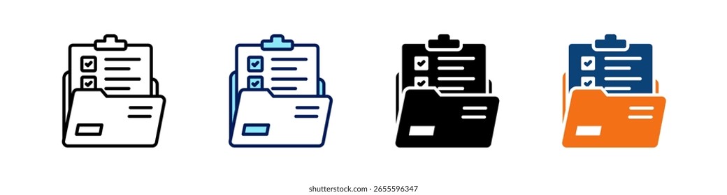 Conjunto vetorial de vários estilos de ícone multifuncional da documentação