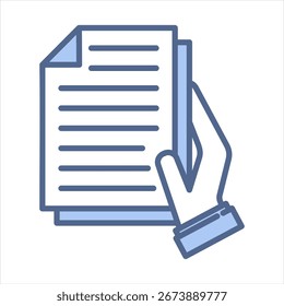 Documentation Blue Icon Vector Illustration
