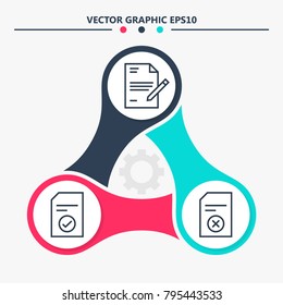 Documentation and file work vector line icons. Simple icon for website or app.