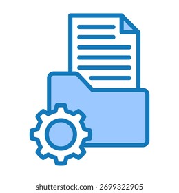 Ícone Documentação Azul Dualtone Design Vetor Ilustração