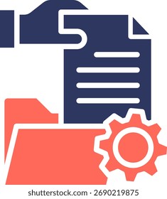 Ilustración vectorial de color de glifo de icono de documentación