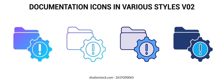 Documentation icon represented by Documentation symbol Blue, Gradient, Dualtone, Fill style.