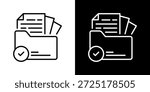 Documentation Icon Set. Clean Line Design With Light And Dark Versions For Versatile Use