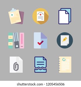 documentation icon set. vector set about document, file and documents icons set.