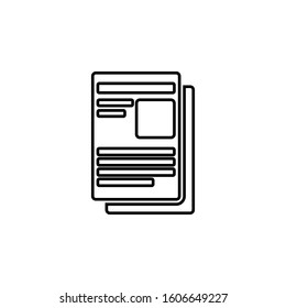 documentation icon. Simple thin line, outline vector of web icons for ui and ux, website or mobile application