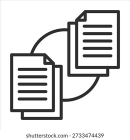 Dokumentationssymbol. Einfache Vektorkonturgrafik