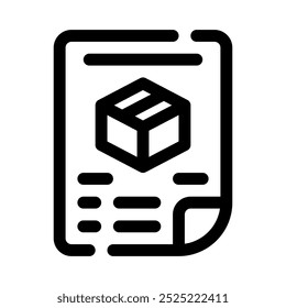 Icono de documentación con contorno de estilo