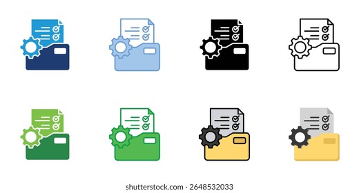 Documentation Icons Set Vector Multiple Style Collection