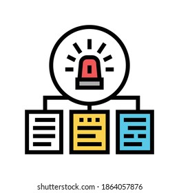 documentation with incidents color icon vector. documentation with incidents sign. isolated symbol illustration