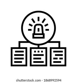documentation with incidents line icon vector. documentation with incidents sign. isolated contour symbol black illustration