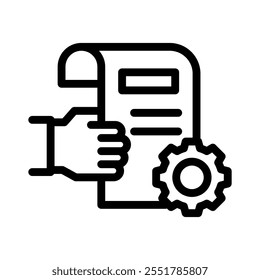 documentation line icon illustration vector graphic. Simple element illustration vector graphic, suitable for app, websites, and presentations isolated on white background