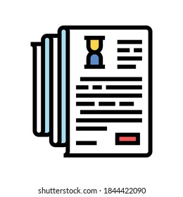 documentation lists heap color icon vector. documentation lists heap sign. isolated symbol illustration
