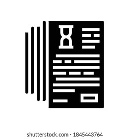 Dokumentation listet Heap Glyph Symbol Vektor. Dokumentation listet Heapzeichen auf. isoliertes Kontursymbol