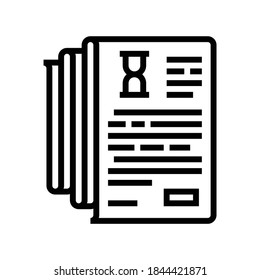documentation lists heap line icon vector. documentation lists heap sign. isolated contour symbol black illustration