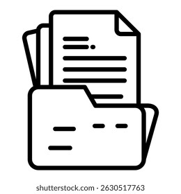 Ícone da estrutura de tópicos da documentação. Design de ícone de vetor simples em estilo de contorno. Formato de vetor editável