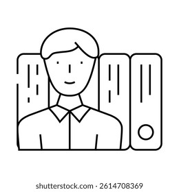 documentation of sales line icon vector. documentation of sales sign. isolated contour symbol black illustration