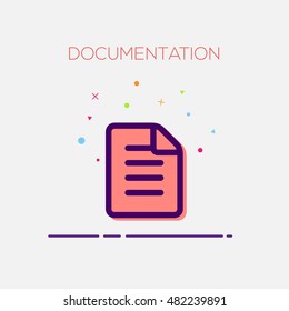Documentation Web Icon, Outline illustration, thin line illustration which can be used in your design
