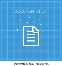 Documentation Web Icon, Outline illustration, thin line illustration which can be used in your design