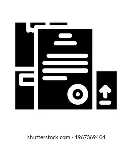 documentation wholesale glyph icon vector. documentation wholesale sign. isolated contour symbol black illustration