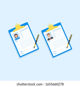 Document,Profile, design concept, flat cartoon style of user or profile.stock vector illustration.10 eps.